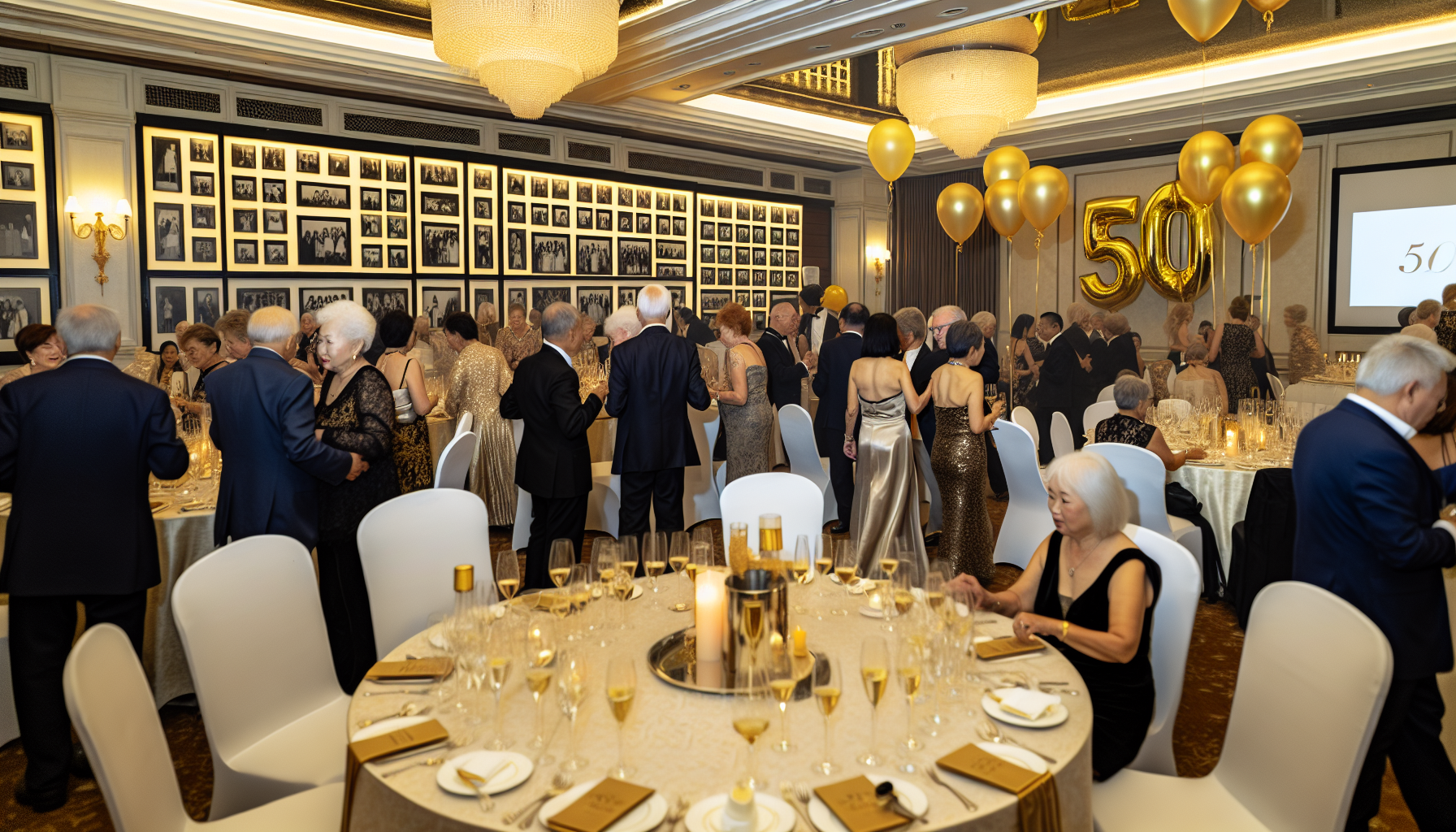 Elegant anniversary celebration in upscale venue
