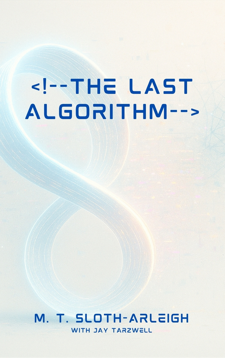 The Last Algorithm book cover showing futuristic AI imagery