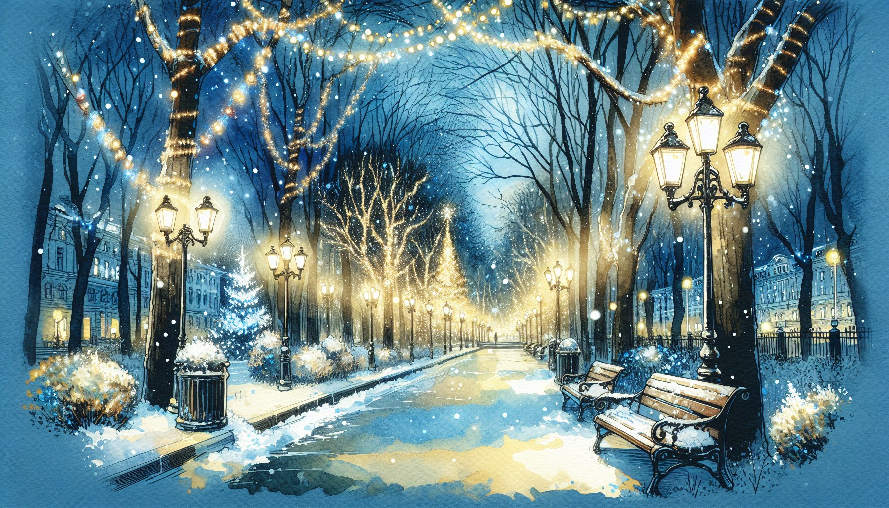 The proposal - Winter lights illustration