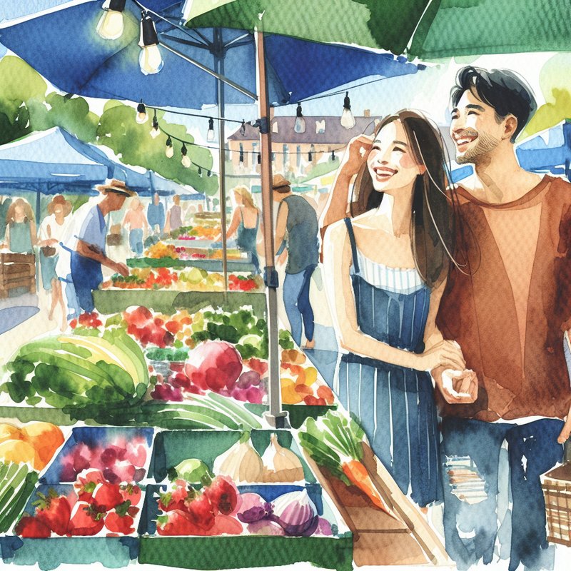 Watercolor - Farmers market